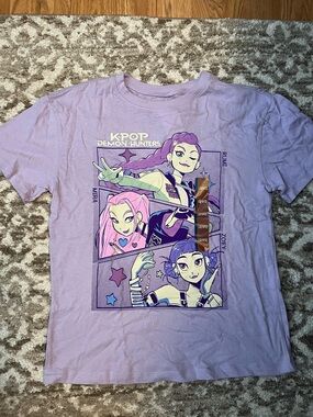 New with Tag KPOP Demon Hunters Lavender Graphic Tee - Kids size Large